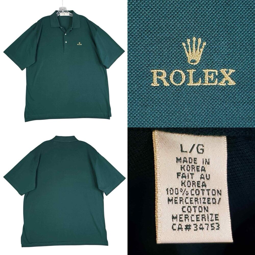 Vintage Fairway  Greene Golf Polo Rolex Mens Size Large L Short Sleeve
